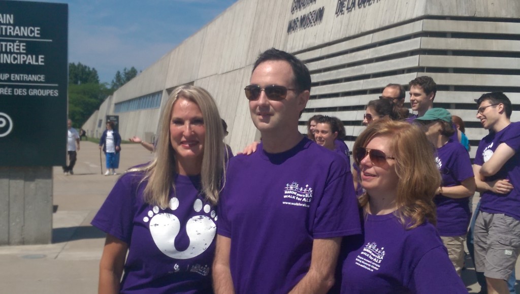 Brian and Sue Parsons (on the right) and sister Michelle on the right in front of the war museum